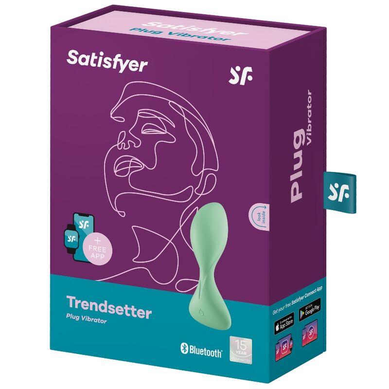 Satisfyer Connect- Trendsetter Vibratoare Dop Anal App Verde