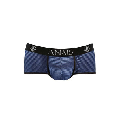 Anais Men - Navy XL Black Tulle Sports Briefs with Vertical Stripes