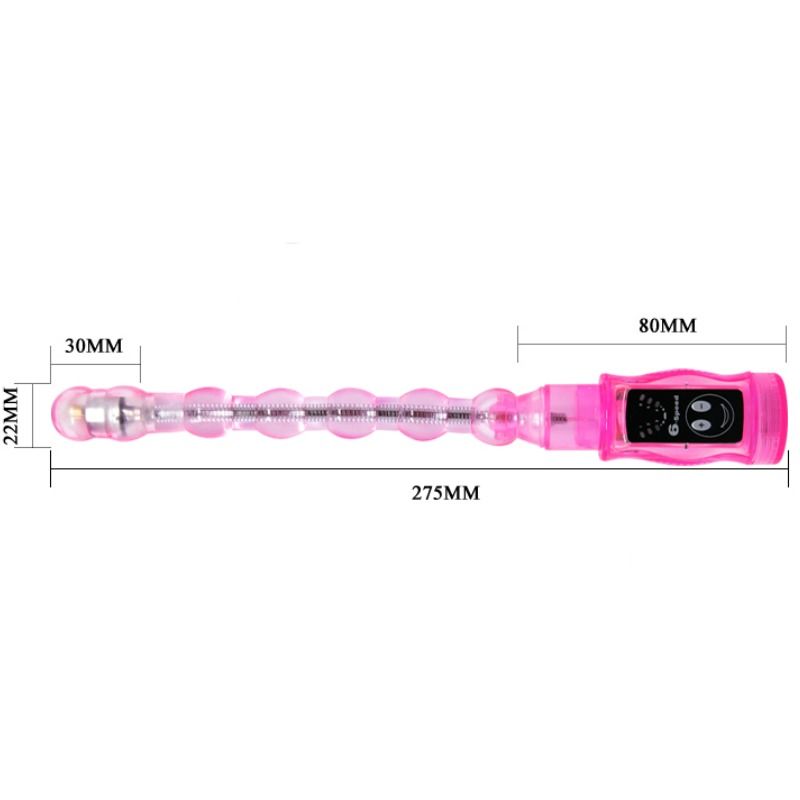 Baile Stimulating - Distortion Pink Vibrator Stimulator, 6 Functional Vibrations, TPR and ABS Material