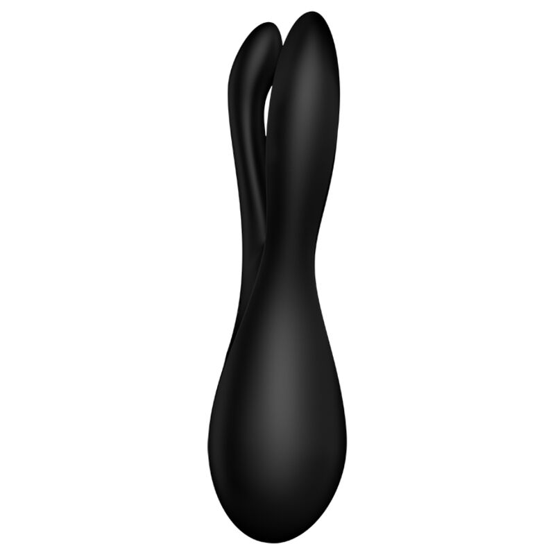 Satisfyer Vibrator - Threesome 2 Black, Vibrator with 3 Powerful Motors, Clitoral Stimulation, Water Resistant, Soft Silicone, 15 Year Warranty