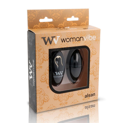 Womanvibe - Alsan Egg Vibrator with Remote Control, 12 Vibration Modes, Soft Silicone, Dimensions 3.5 x 7.1 cm