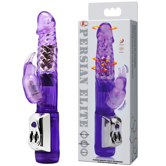 Baile Rotations - Elite Persian Rabbit Baile, Vibrator with Vibrations and Rotations, TPR Material, Dimensions: 23 cm x 3.5 cm, Color: Purple, Works with 3 AAA Batteries