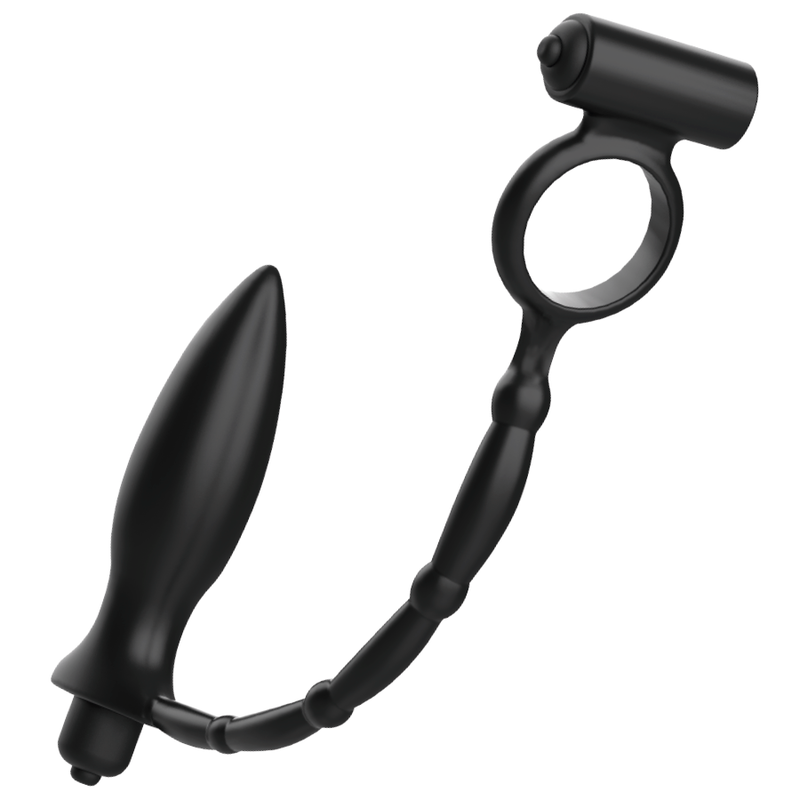 Addicted Toys - Anal Plug With Anal Vibrator Ring, Plug Dimensions: 27 x 3 cm, Powerful Motor, Works with 1 AAA battery, Intense Vibration, Water Resistant, Flexible and Ergonomic