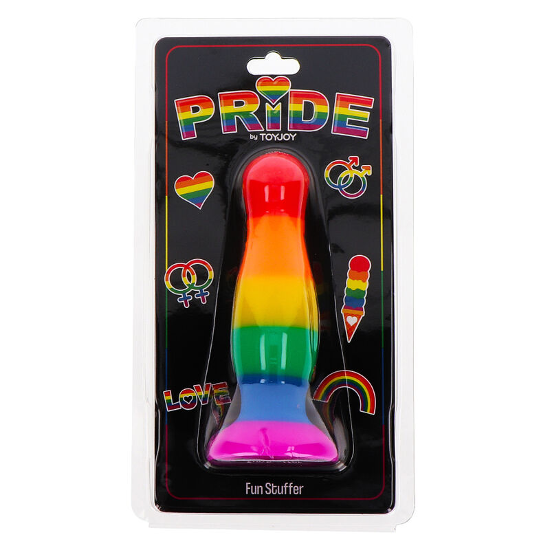 Pride - LGBT Flag Fun Stuffer Anal Plug, Total Length 11cm, Body Safe Silicone, Rainbow Design