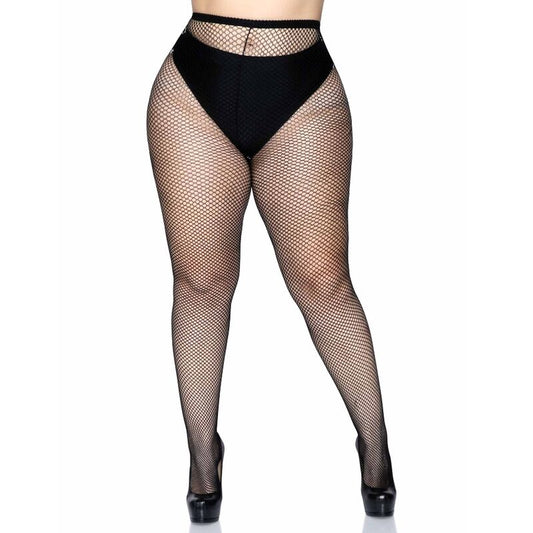 Leg Avenue Hosiery - Plus Size Fishnet Pantshose With Fish Pattern, One Size