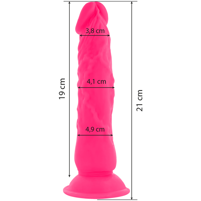 Diversia - Flexible Vibrating Dildo 21cm - Pink, Remote Control, Harness Compatible, Waterproof