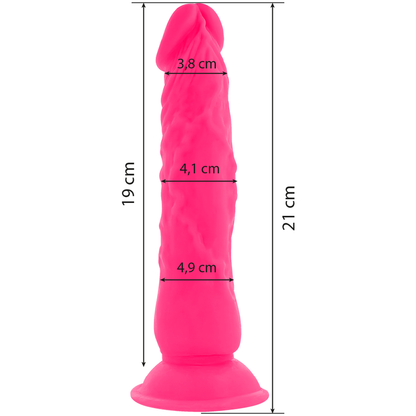 Diversia - Flexible Vibrating Dildo 21cm - Pink, Remote Control, Harness Compatible, Waterproof