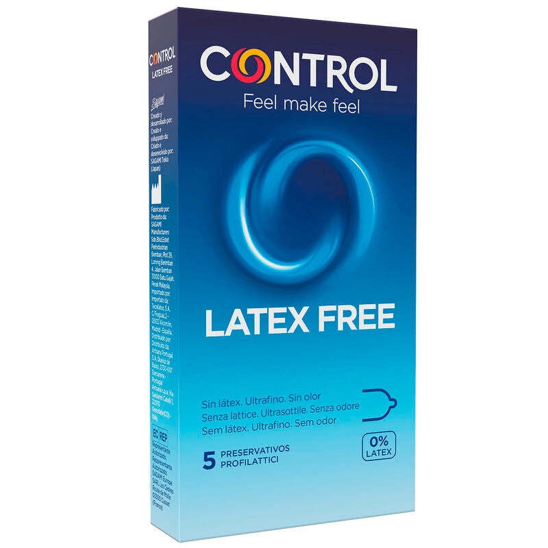 Control Condoms - Sinless Latex Condoms 5 Units, Ultra-Thin Polyurethane, Optimal Sensitivity