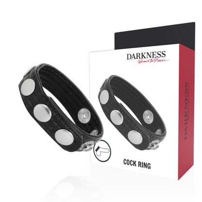 Darkness Sensations - Adjustable Leather Erection Ring With 5 Settings