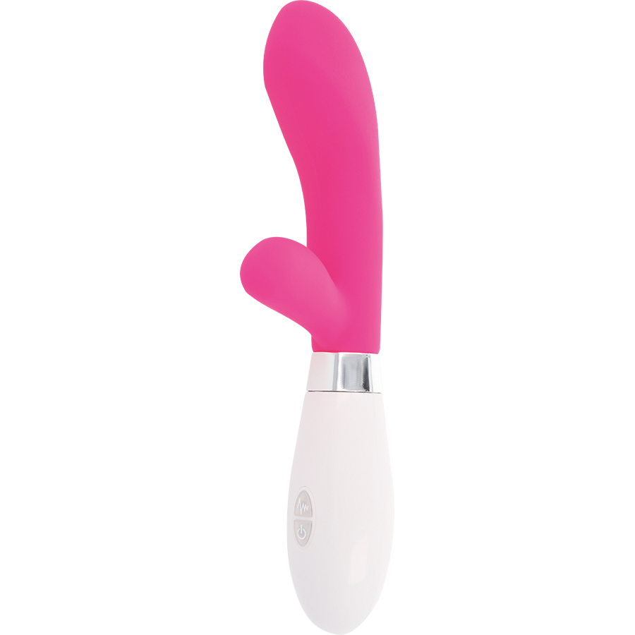 Glossy - Jackson Rabbit Pink, Silicone Vibrator with 10 Functions, 12cm, Operates on 2 AAA Batteries