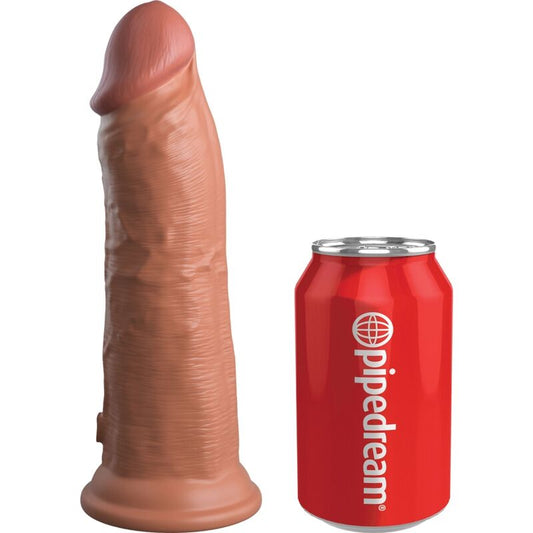 King Cock- Dildo Realist De Elită Cu Vibrație Și Silicon 20,3 Cm Caramel