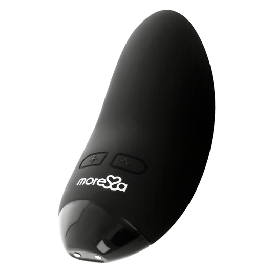 Moressa - Blossom Vibrator Black, Internal and External Massage, 6 Vibration Modes, Rechargeable, Medical Silicone, Waterproof, Dimensions: 78 x 40 mm