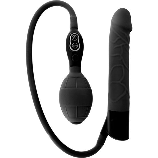 Seven Creations - Black Inflatable Vibrator, Insertable Measurements: 15 cm x 3 cm, Electronic Control with 7 Functions, Water Resistant