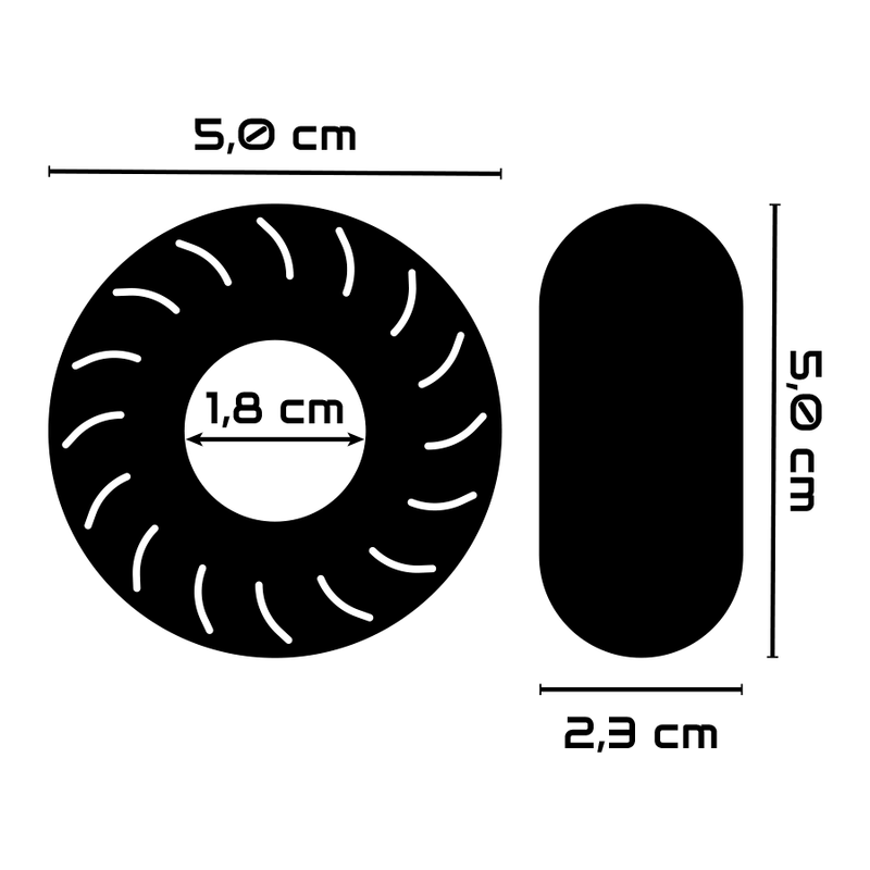 Powering - Super Flexible and Resistant Penis Ring 5 cm Pr08 Black - Increases Sexual Pleasure