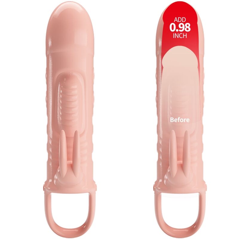 Pretty Love - Sloane Rabbit Penis Sleeve with Vibration, Meat, Pleasure and More Durability