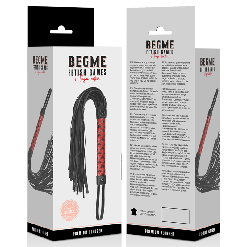 Begme Red Edition - Quality Vegan Leather Flogger for BDSM