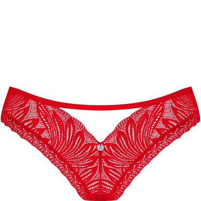 Obsessive Last Chance - Chilisa Cutout Lace Panties, Red, M/L