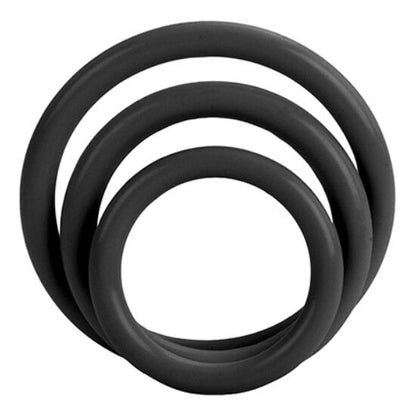 California Exotics - Set of 3 Black Tri-Ring Penis Rings, Firmer Erections, Ejaculation Control, Flexible Silicone, No Latex or Falat