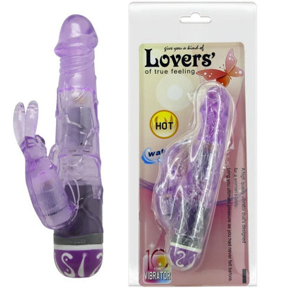 Baile Vibrators - Purple Rabbit Vibrator with Multiple Speeds, 10 Vibration Modes, Material: TPR, Batteries: 2AAA, Recommended with Lubricant