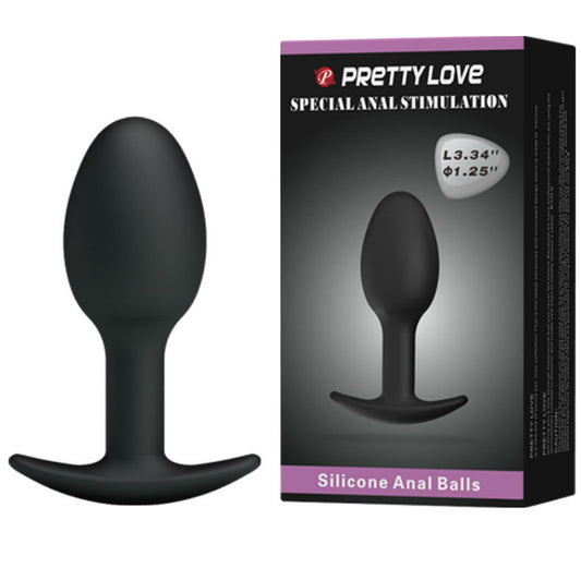 Pretty Love Bottom - Ergonomic Silicone Anal Plug with Anchor Design 6.5 cm Black