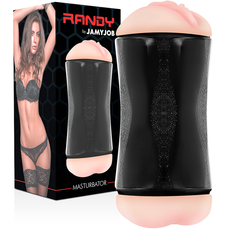 Jamyjob Randy Randy - Double Hole Masturbator - Vagina and Anus, Quality Materials, Insertable Length 15cm