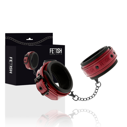 Fetish Submissive Dark Room - Vegan Leather Handcuffs with Neoprene Lining and Nickel Free Metal