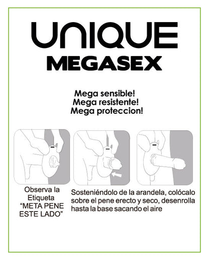 Uniq - Megasex Sensitive Condoms Without Latex, 3 Units