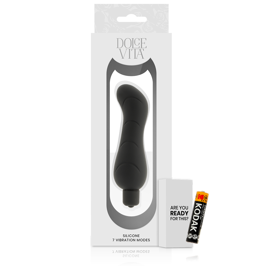 Dolce Vita - Black Silicone G-Spot Vibrator, Hygienic Material, Soft Texture, Water Resistant