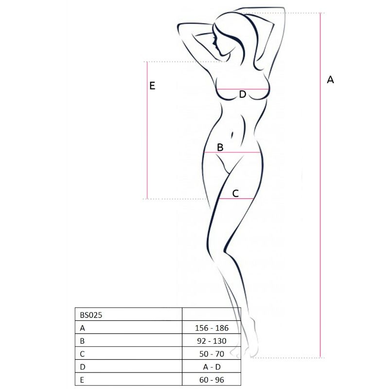 Passion Woman Bodystockings - Bodystocking Black BS025, Dress Style Dress, One Size