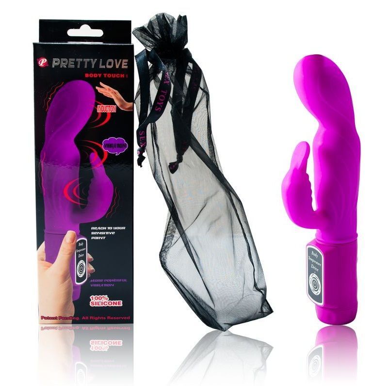 Pretty Love Flirtation - Body-Touch Vibrator with Heat Sensing, 100% Silicone, Strong Vibration, Waterproof