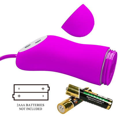 Pretty Love Vibro-Ball Vacuum Cleaner, 12 Vibration and Suction Functions, Powered by 2 AAA Batteries, ABS Silicone, Purple