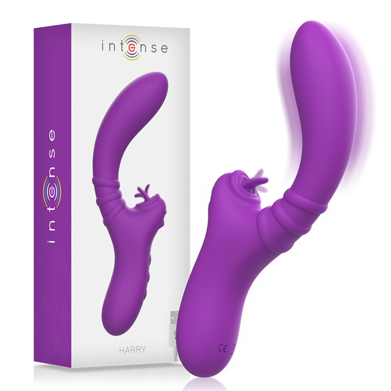 Intense Fun - Flexible Vibrator With Purple Tongue, 10 Year Warranty, 20 Vibration Programs, Soft Silicone, IPX6 Water Resistant