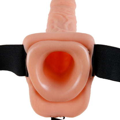 Fetish Fantasy Series - Adjustable Realistic Penis Harness With Rechargeable Testicles and Vibrator 7" 17.8cm Flesh, Comfortable Elastic Harness With Rechargeable Dildo, 10 Vibration Patterns