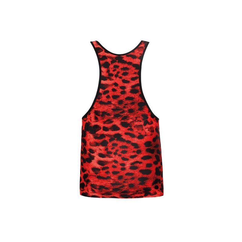 Anais Men - Red Animal Print Microfiber Savage XL Top