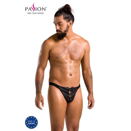 Passion Men - Ben Negru Open Briefs S/M, Men's Polyurethane and Polyester Underwear, Made in the EU