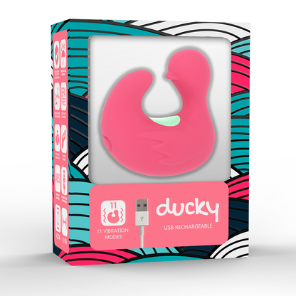 Happy Loky - Duckymania Rechargeable Silicone Finger Stimulator - 8 Vibration Modes + 3 Intensities, Germany