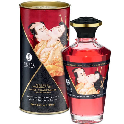 Shunga Oils - Massage Oil With Thermal Effect Strawberry and Cheese 100 ml