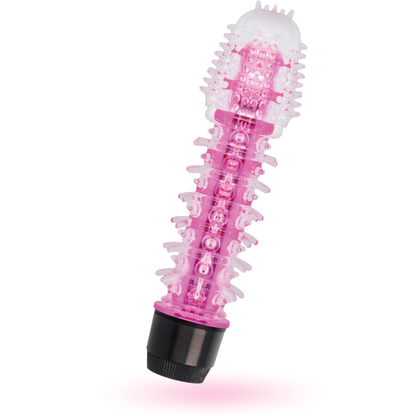 Glossy - Axel Vibrator Pink, Strong Vibrations, Made of TPE Platinum, 14cm, Works with 2 AAA Batteries