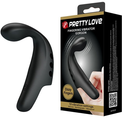 Pretty Love Flirtation - Dizzy Fingers Rechargeable Finger Vibrator, 10 Functions, Color Black