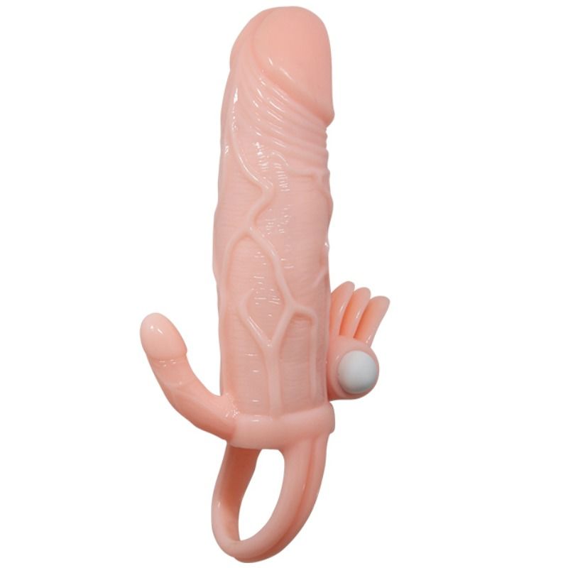 Baile For Him - Penis Cover For Brave Men With Clitoris And Anal Stimulation Flesh 16.5cm, Realistic Penis Cover With Advanced Functions