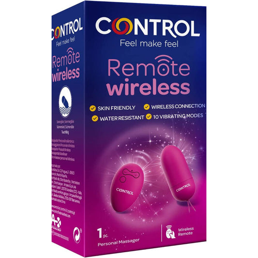 Control Toys - Wireless Remote Control Personal Massager, 10 Levels of Intensity, 3 Hours of Autonomy