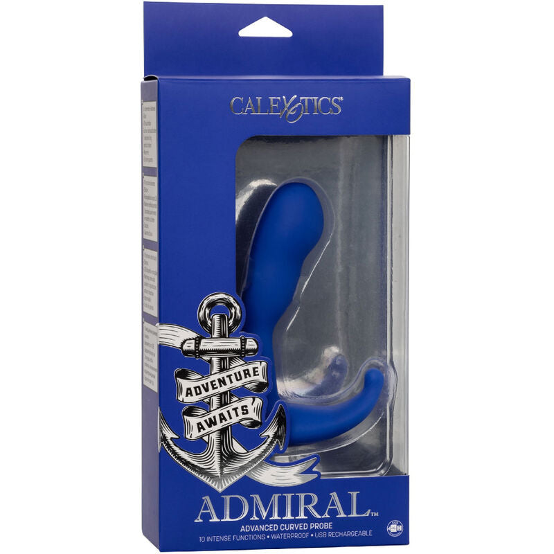 Calexotics- Admiral Stimulator Și Vibrator Anal Curbat Albastru