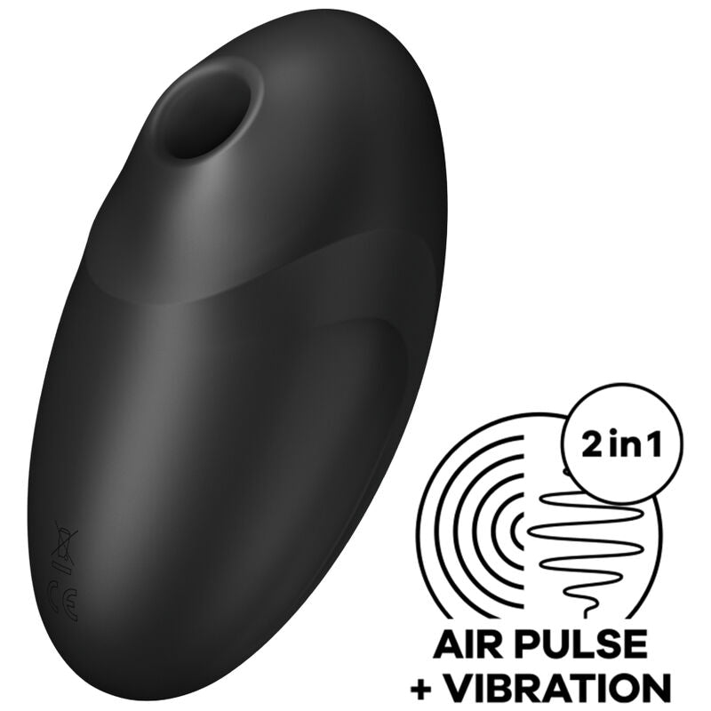 Satisfyer Air Pulse - Vulva Lover 3 Clitoral Stimulator with Air Pulse and Vibrator - Black, Soft Silicone, Waterproof (IPX7)