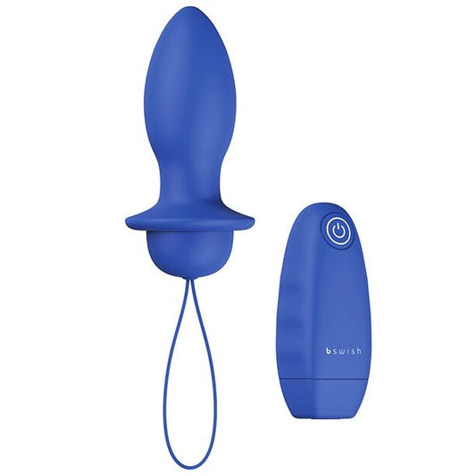 B Swish - Bfilled Classic Vibrator With Plug, Denim, 7 Functions, Rechargeable, Water Resistant