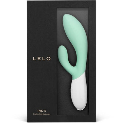 LELO - Ina 3 Seaweed Vibrator, Body Safe Silicone, 10 Vibration Settings, 30% More Power, Water Resistant, Dimensions: 200 x 65 x 45mm, Weight: 150g, Li-lon 520mA 3.7V, Fast Charging, G Spot and Clitoris Stimulated