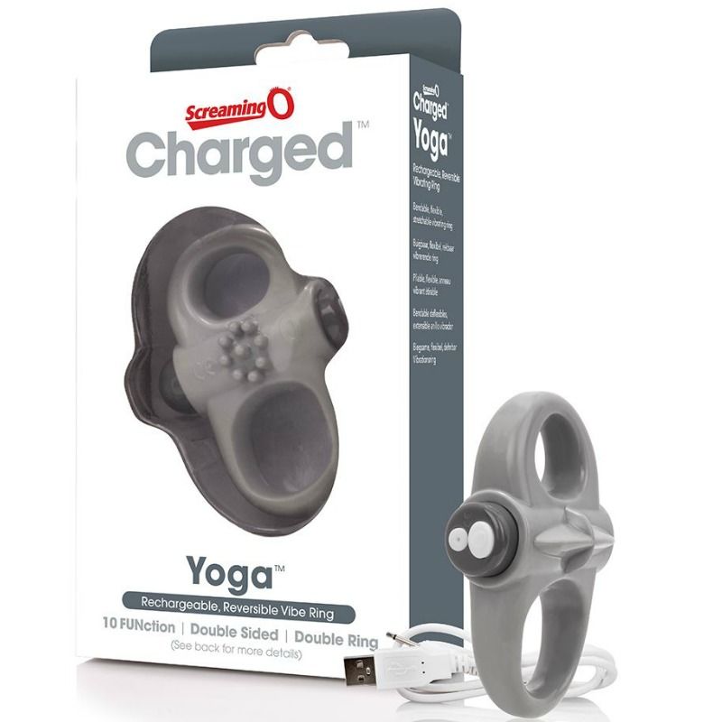 Screaming O - Flexible Yoga Rechargeable Vibrator Ring for Couples Gray