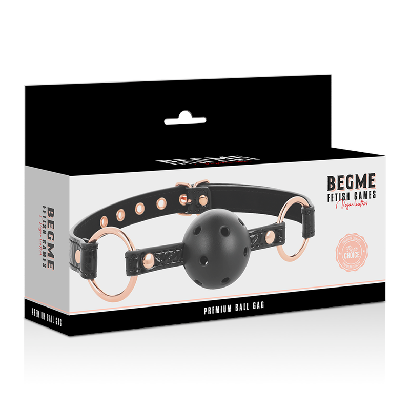 Begme Black Edition- Ball Gag Din Piele Vegană