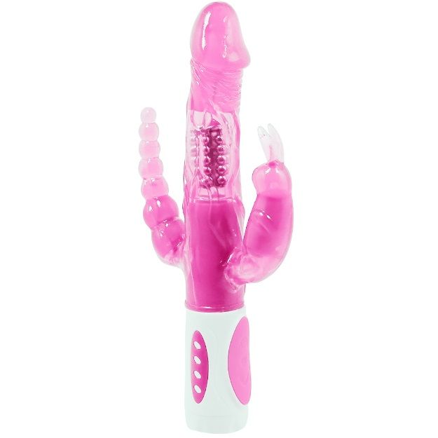 Baile Rotations - Pretty Bunny Vibrator with 12 Functions of Vibrations and Rotations, Color Pink and White