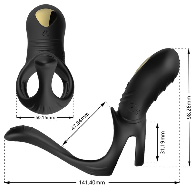 Armony For Him- Joy Jumper Inel Vibrator Pentru Cupluri Și Anal Plug Telecomandă Negru