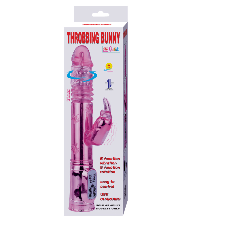 Baile Rotations - Vibration and Rotation Pink, Rechargeable, TPR Material, 5 Functions of Vibration and Rotation, 29 cm x 4.5 cm